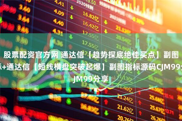 股票配资官方网 通达信【趋势探底绝佳买点】副图指标+通达信【短线横盘突破起爆】副图指标源码CJM99分享